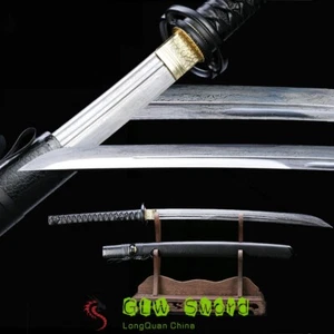 Japan Samurai Sword Folded Steel Full Tang Sharp Real Naginata Katana/Wakizashi - Picture 1 of 12
