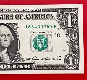 1985 $1 DOLLAR BILL ( KANSAS J ) UNCIRCULATED - Picture 1 of 3