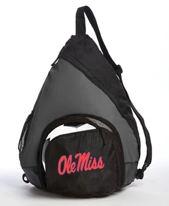 Ole Miss Sling Backpack University of Mississippi Bag with Soccer Ball or Volley - Picture 1 of 8