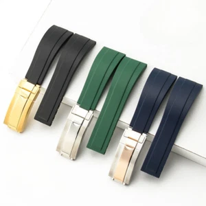 Correa de reloj de silicona de goma suave para hombre correa deportiva para interfaz Rolex ancho 20 mm - Imagen 1 de 45