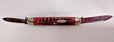 1965-1969 Case XX Stainless Choice Red Jigged Bone 3.25" Senator Pen Knife 6279 - Image 1 of 4