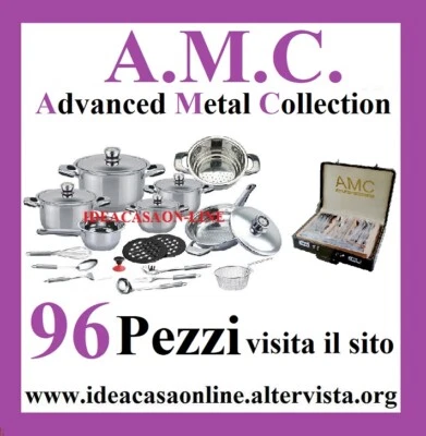 A.M.C. LUXORY BATTERIA DI PENTOLE  96 PEZZI IDEALE PER PIANI AD INDUZIONE E NON - Immagine 1 di 4