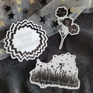 Three Pack Sticker Set Black & White Inspirational Motivational Stickers Change - Picture 1 of 5