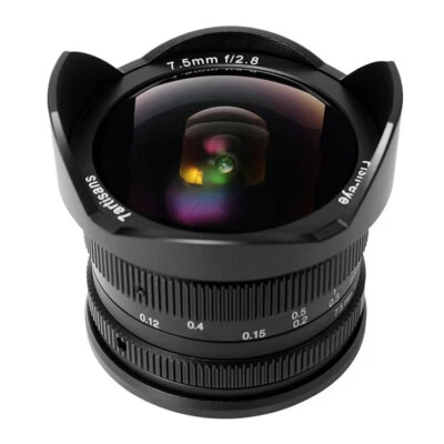 7artisans 7.5mm f/2.8 Fisheye Fixed Lens for Panasonic Olympus MFT M4/3 Cameras - Image 1 of 3