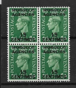 AGENCIAS MAROCCO, KGV1, 15c ON 1 1/2d VERDE, SG 184, sin montar o nunca montado gato £7, bloque 4 - Imagen 1 de 1