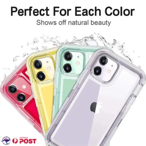 For iPhone 16 15 Pro Max Plus 14 13 12 11 Clear Heavy Duty Shockproof Case Cover - Picture 1 of 12