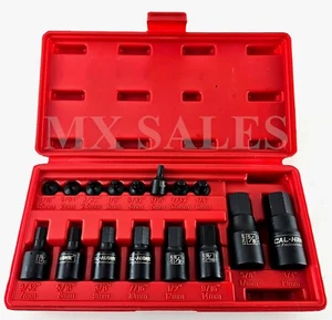 16PC PRO HEX ALLEN MASTER IMPACT SOCKET BIT SET SAE CR-MO 1/4",3/8",1/2" - Picture 1 of 3