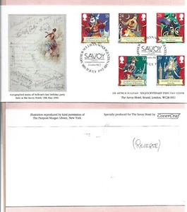 GB 1992 GILBERT & SULLIVAN SAVOY HOTEL AUTOGRAPHED MENU FDC - SULLIVAN'S ANNIV - Picture 1 of 1