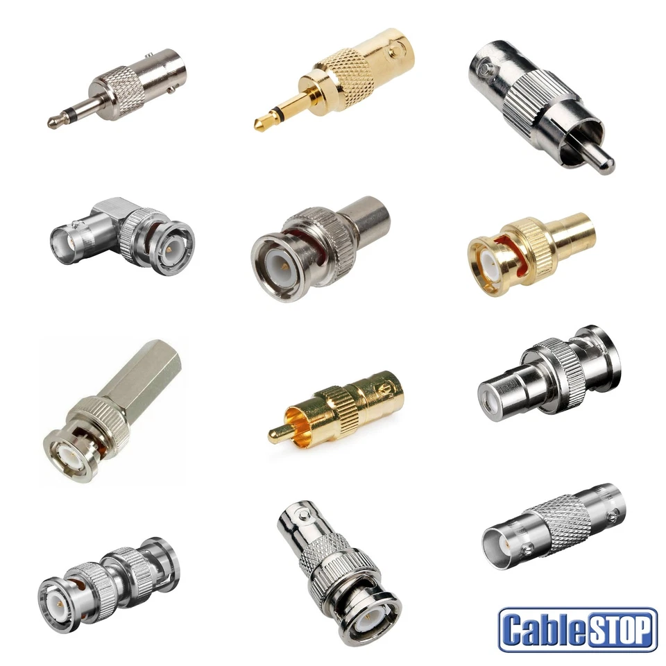 BNC CCTV Camera DVR TV Gold Plated Video Cable Connector Male Female Adapter - Image 1 of 1