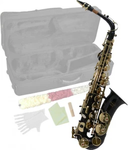 ALT SAXOPHON SAX ALTSAXOPHON SAXOFON SCHWARZ KOFFER MUNDSTÜCK BLÄTTCHEN REED SET - Bild 1 von 4