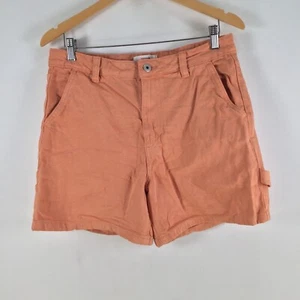 Cotton on shorts size 12 orange denim utility womens cotton zip fly 102096 - Picture 1 of 11