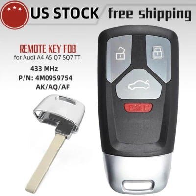 for Audi A4 A5 Q7 SQ7 TT 2017 2018 2019 Smart Control Remote Key Fob 4M0959754AK - Image 1 of 4