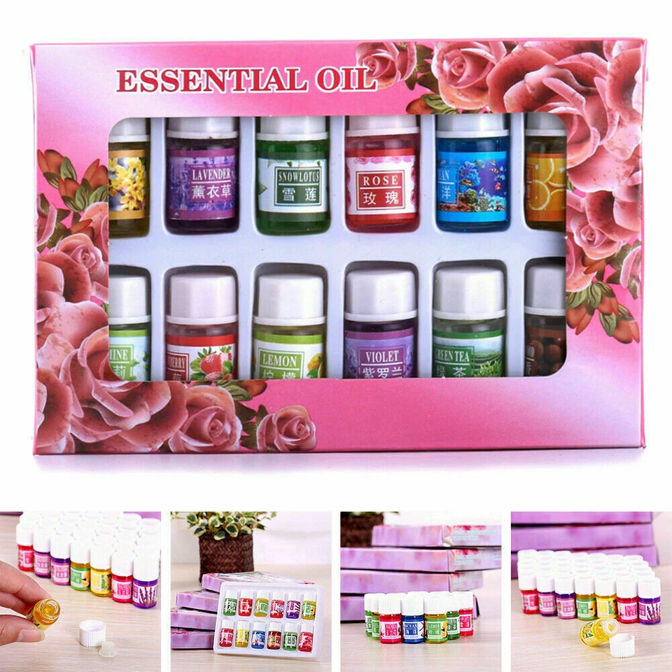 SHOPELEGANCE 12Pcs Essential Oil Set Aromatherapy Gift Kit Pack 100% Pure Oils for Humidifier