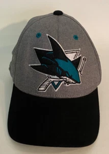 Reebok SAN JOSE SHARKS HAT Gray Embroidered Logo Fitted Size S/M Comfort Band - Picture 1 of 4