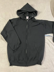 Sudadera con Capucha Jerzees Blank Vintage Años 80 Para Hombre Talla XL Negra Cremallera Hecha en EE. UU. - Imagen 1 de 6