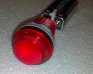 Red illuminated arcade button with led and microswich - Picture 1 of 2