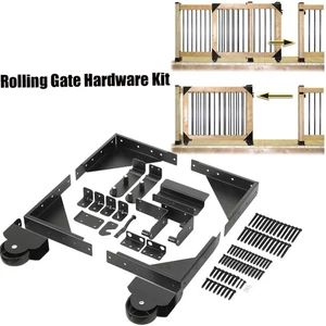 Sliding Gate Kit Heavy Duty Rolling Gate Hardware Kit for Wooden Fence/Pet/Deck - Picture 1 of 12