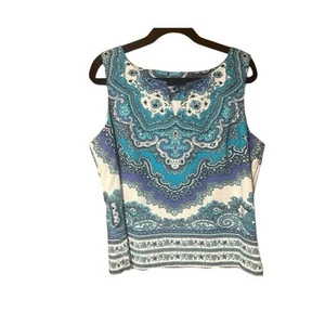 RSVP Talbots Paisley Floral Tank Top - Picture 1 of 6