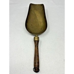 De colección 17.5" L Latón Madera Mango Caramelo Grano Alimentación Tienda Cuchara Granja Casa de Campo - Imagen 1 de 4