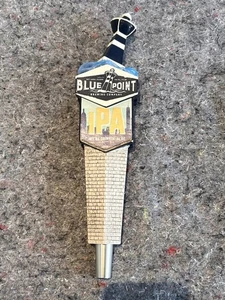 Blue Point IPA Bier Zapfhahn Griff, Leuchthaus Ozeanwellen, blau/weiß 12’’ - Bild 1 von 5
