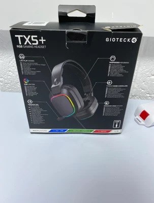 Gioteck TX5+ PS5 PS4 Xbox Switch PC RGB Gaming Headset Black New - Image 1 of 3