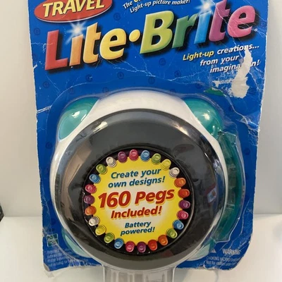 NEW Hasbro Teal And White Travel Lite Brite 2002 W/Storage Drawer & 160 Pegs NEW - Image 1 of 4