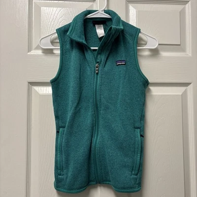 Patagonia 女式 Better 毛衣绿色全拉链背心小号 XS — 第 1/4 张图片