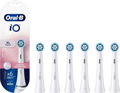 Braun Oral-B iO Sanfte Reinigung XXL 6er, Aufsteckbürsten, Weiß Neu und OVP