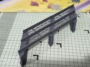 Z Gauge 45 deg Double Track Iron Girder Bridge Model Railway Layout 1:220 Scale - Picture 1 of 4