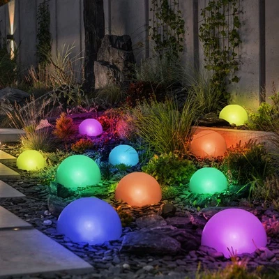Außenlampe Gartenleuchte Solarlampe Farbwechsel Halbkugel Wegelampe LED 10er Set - Bild 1 von 4