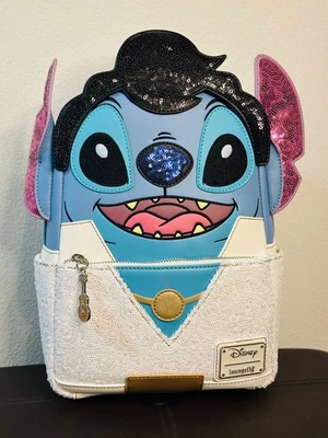Mochila Loungefly Disney Elvis Stitch Bolso LILO & Stitch SEQUIN - Rara - Nueva con Etiquetas Foto 1 de 4