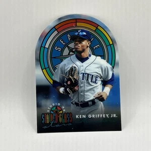 Carta Baseball Ken Griffey Jr. Inserto Vetro Colorato 1996 Leaf Studio #2 Come Nuova - Foto 1 di 10