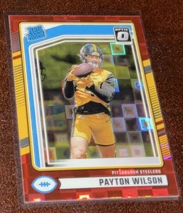 2024 Donruss Rated Optic Preview Red Pandora Prizm Payton Wilson #342 Rookie RC - Bild 1 von 3
