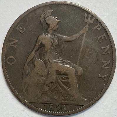 1896 Great Britain UK Bronze Large Penny - Image 1 of 2