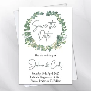 Personalised Save the Date Cards – Pack of 10 – A6 with Free Envelopes S2 - Picture 1 of 2
