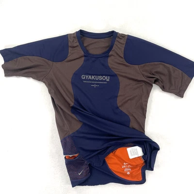 Nike Gyakusou Shirt Mens Small Blue Brown Undercover Dri-FIT Running Pockets - Image 1 of 4