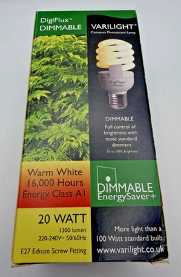 Varilight DigiFlux DIMMABLE 20 WATT E27 Compact Fluorescent Lamp - Image 1 of 2