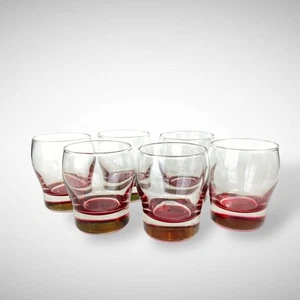 Libbey Perception? Juego de 6 vasos cordiales de licor On the Rocks fondo rojo - Imagen 1 de 10