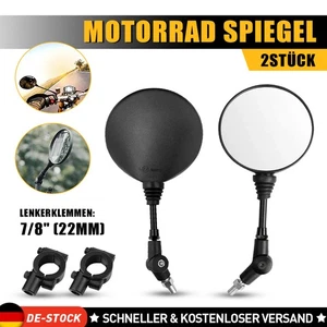 Paar 360° Motorrad Spiegel Rückspiegel Universal Motorradspiegel Lenkerspiegel - Bild 1 von 12