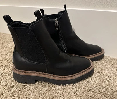 SAM EDELMAN Niños Laguna Chelsea Botas de Cuero Negro Cremallera Lateral Suela Talla 3 Foto 1 de 4