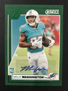 2024 Panini Zenith #172 Malik Washington Rookie Auto 2 Minute Drill Dolphins - Bild 1 von 2