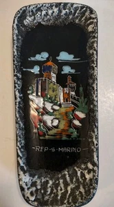Vtg REP-S-MARINO Italian Pottery Lava San Marino Dish Wall Hanging 8.5" x 3.75" - Picture 1 of 4