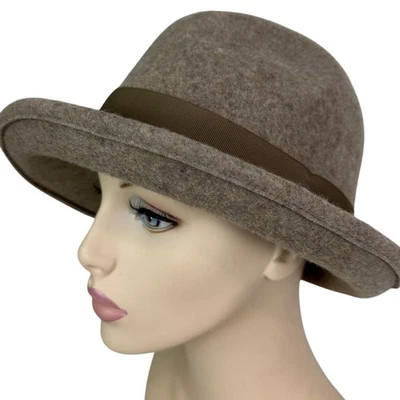 Sombrero Fedora Grace Design Japón Mujer Lana Camel Ala Asimétrica Ajustable O/S Foto 1 de 4