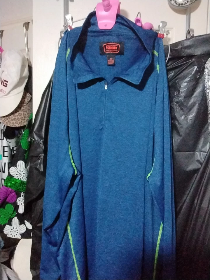 The Foundry Men's Half Zip Long Sleeve Shirt. Size 5XL - Image 1 of 1