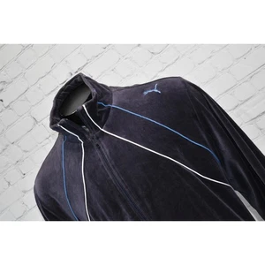 Puma Velour Jacket Mens Size 2XL Full Zip Purple Performance Hip Hop W Pockets - Picture 1 of 8