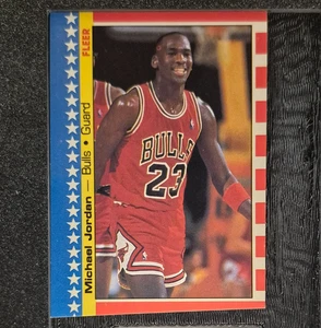 1987-88 Fleer Basketball second year Stickers #2 - Michael Jordan Miscut - Picture 1 of 2