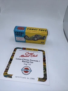 Corgi Model Club 155 - Lotus Climax Formula 1 Racing NIB With Tin/Catalogue - Picture 1 of 3