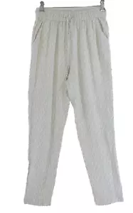 Patrizia Pepe Joggers Trousers Crepe White Grey Geometric Print IT40 UK 8 - Picture 1 of 11