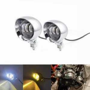 2X Motorcycle LED Passing Spot Fog Light For Harley Honda Bobber Touring Custom - Picture 1 of 10