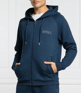 New HUGO BOSS Men blue thick winter warm jacket Sweatshirt tracksuit top Medium - Picture 1 of 8